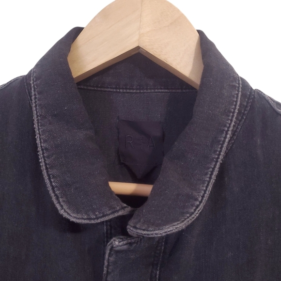 RtA Nicolas Denim Utility Field Black Jean Jacket Grunge Streetwear - Picture 11 of 16